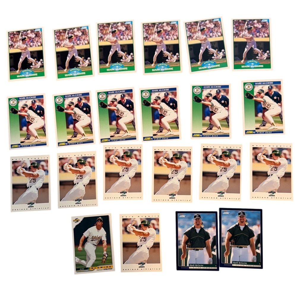 Mark McGwire Score Baseball Card Lot 22 Oakland A's Mixed Years Raw Vintage